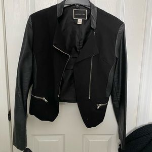 Faux leather biker style jacket